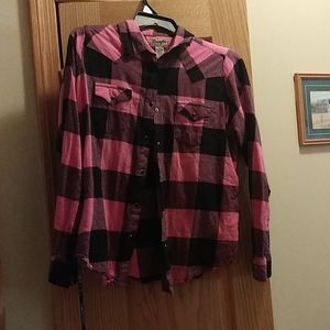 Wrangler pink flannel shirt